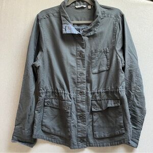 Toad & Co Linen Organic Cotton Button-Front Utility Jacket Sz M